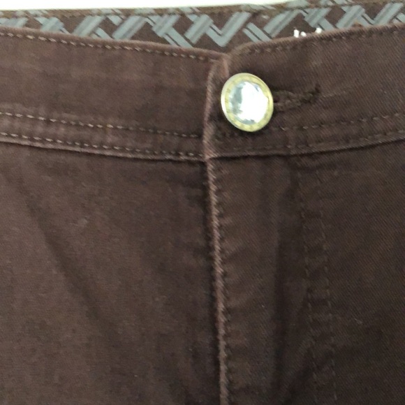 COPY - JM collection,cocoa brown jeans. Straight leg.‎ Size 12 Shirt. Embellish… - Picture 3 of 8